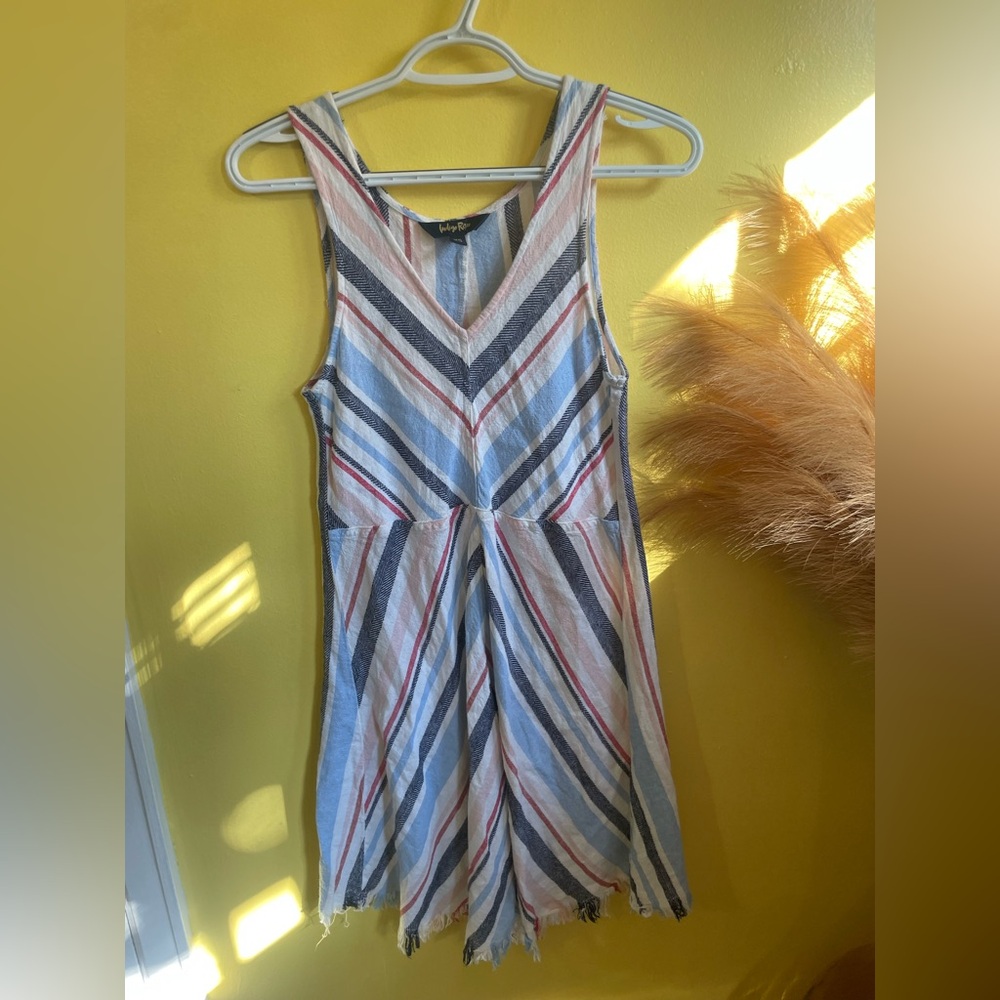 Indigo Rein Striped Midi Dress in Red, Blue, and Cream